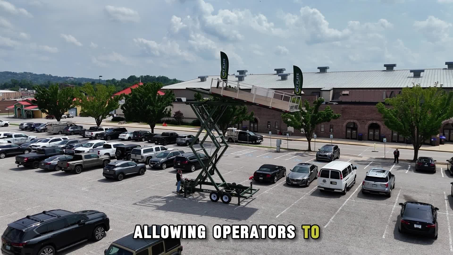 Sky Plate elevated above a parking area